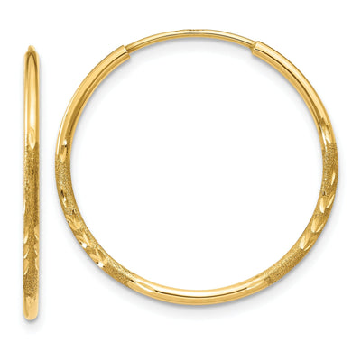 14k Yellow Gold 1.25MM D.C Endless Hoop Earring at $ 67.39 only from Jewelryshopping.com