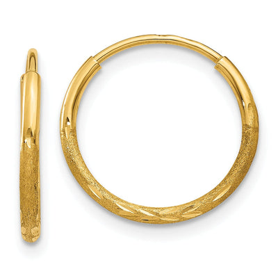 14k Yellow Gold 1.25MM D.C Endless Hoop Earring at $ 32.18 only from Jewelryshopping.com