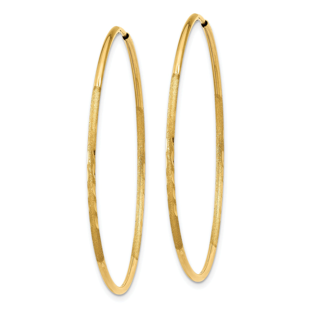 14k Yellow Gold D.C Endless Hoops 1.25mm x 41mm