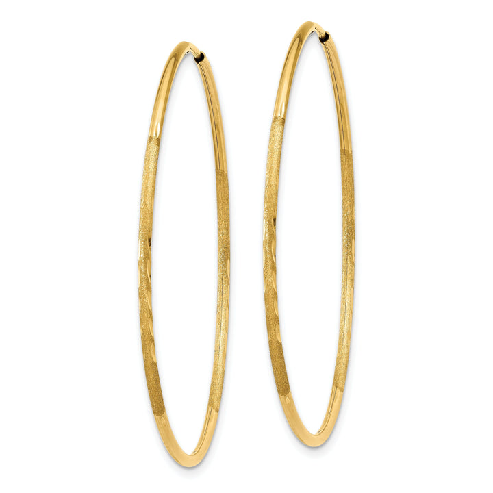 14k Yellow Gold D.C Endless Hoops 1.25mm x 41mm