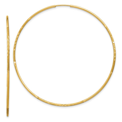 14k Yellow Gold 1.25MM D.C Endless Hoop Earring at $ 172.28 only from Jewelryshopping.com