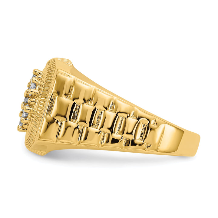 14k Yellow Gold Polished Men's 1/4ct. Diamond Ring