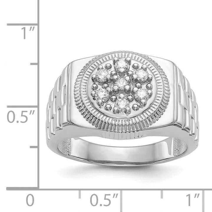 14k White Gold Polished Men's Diamond Ring