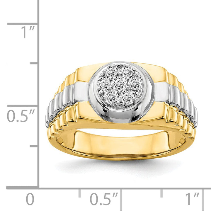 14k Two-tone Gold Casted Men's Diamond Ring