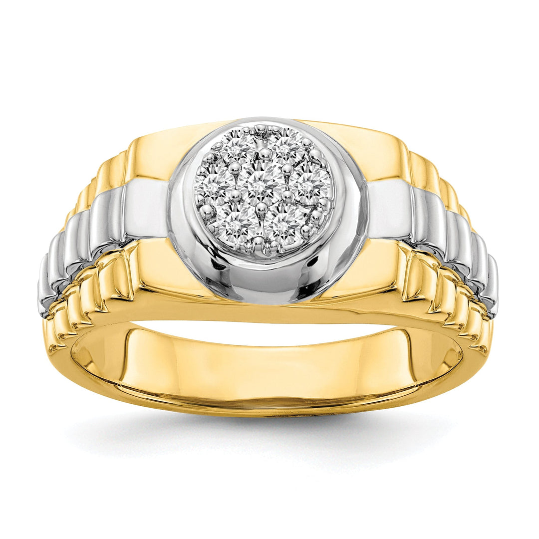 14k Two-tone Gold Casted Men's Diamond Ring