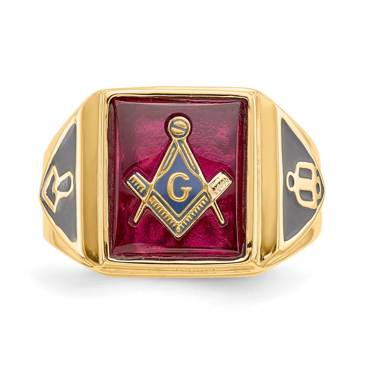 14k Yellow Gold Men's Masonic Ring