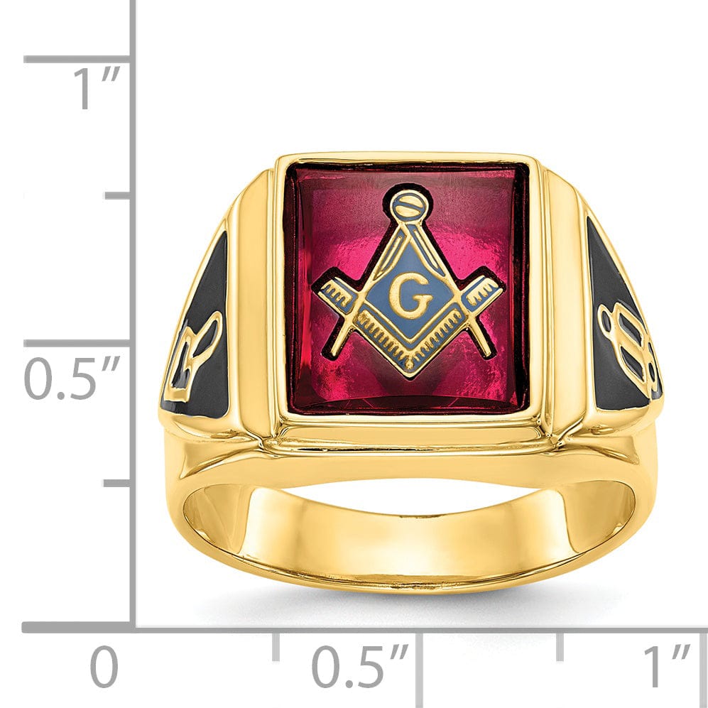 14k Yellow Gold Men's Masonic Ring