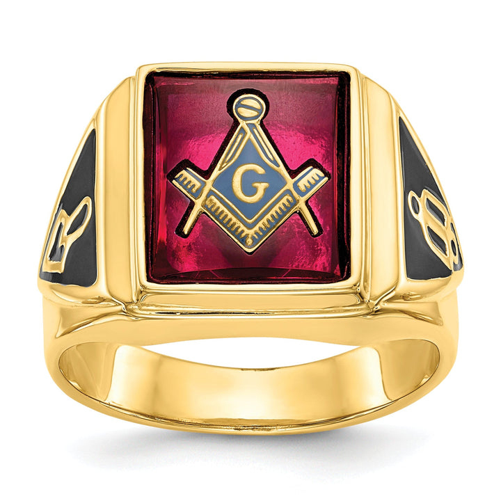 14k Yellow Gold Men's Masonic Ring