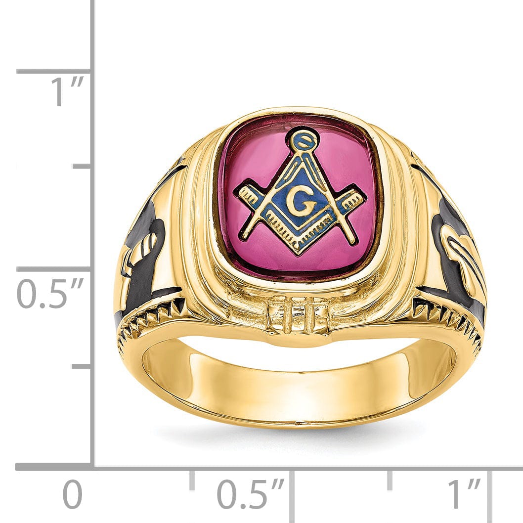 14k Yellow Gold Men's Masonic Ring