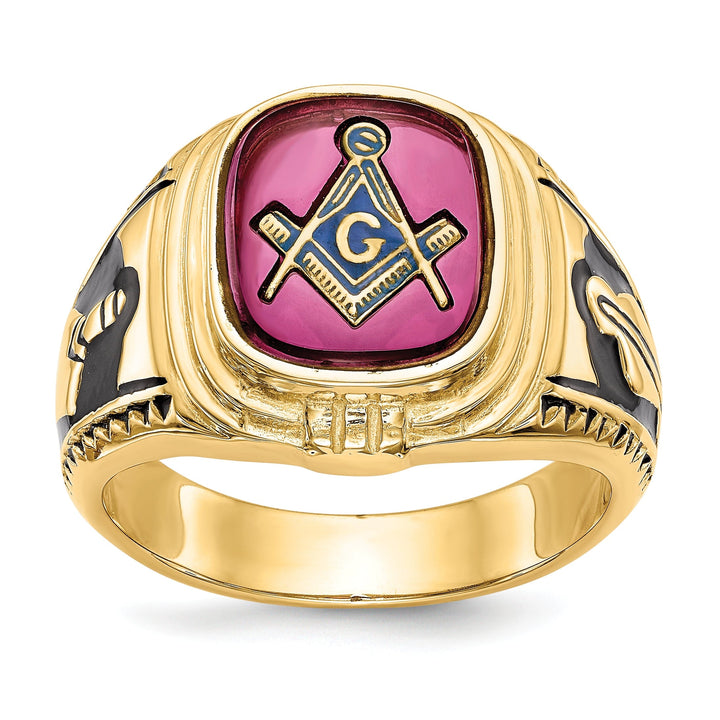 14k Yellow Gold Men's Masonic Ring