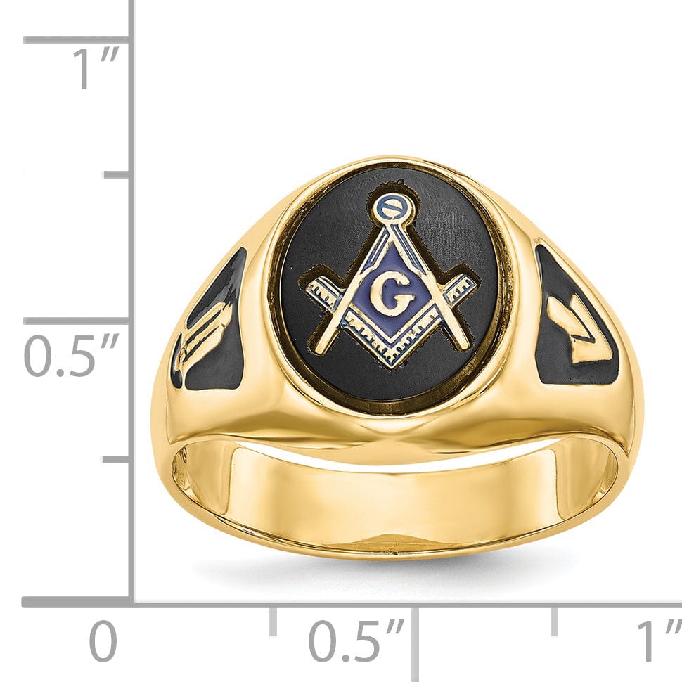 14k Yellow Gold Men's Masonic Ring