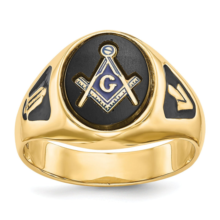 14k Yellow Gold Men's Masonic Ring