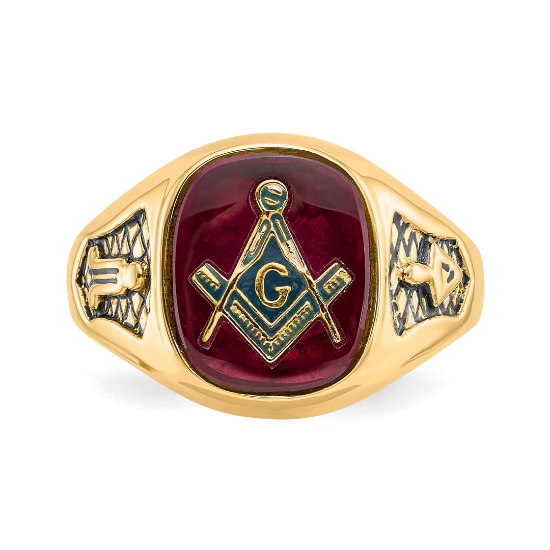 14k Yellow Gold Men's Masonic Ring