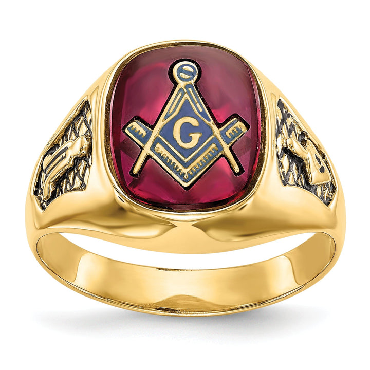 14k Yellow Gold Men's Masonic Ring