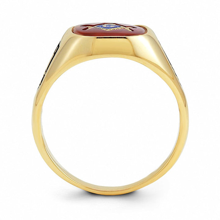 14k Yellow Gold Men's Masonic Ring