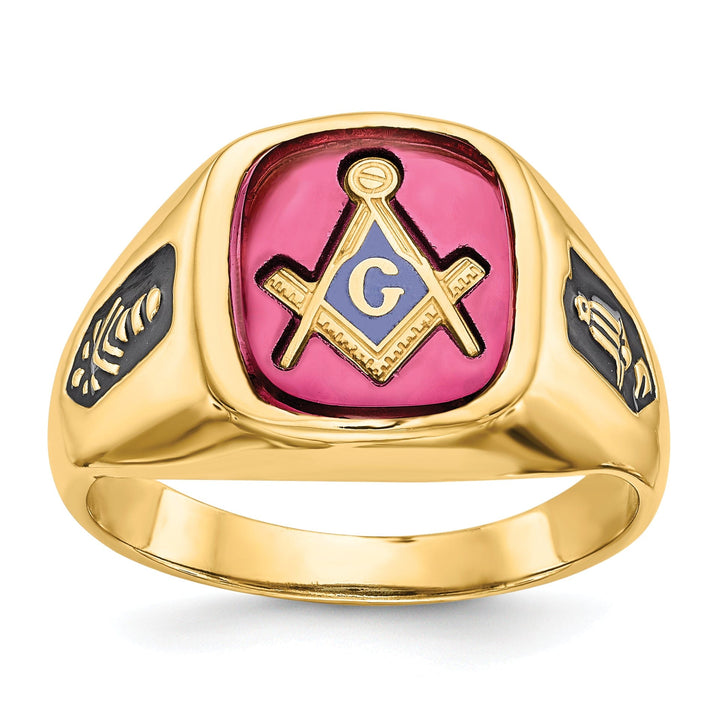 14k Yellow Gold Men's Masonic Ring