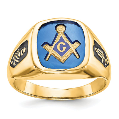 14k White Gold Men's Masonic Ring at $ 641.78 only from Jewelryshopping.com