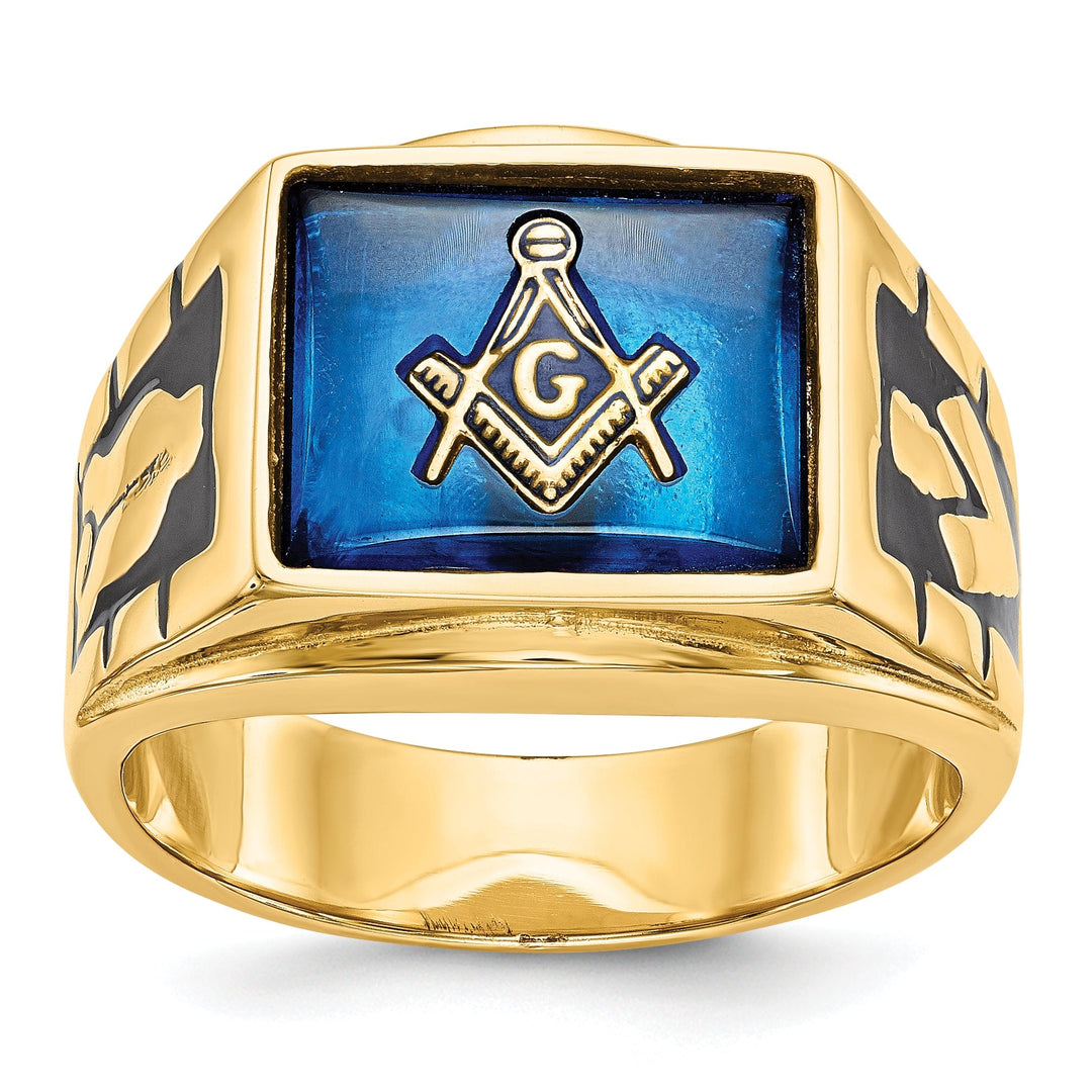 14k Yellow Gold Men's Masonic Ring