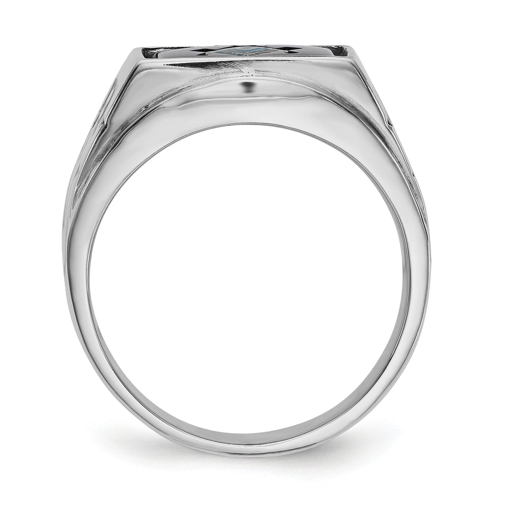 14k White Gold Men's Masonic Ring