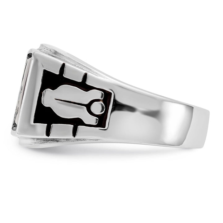 14k White Gold Men's Masonic Ring