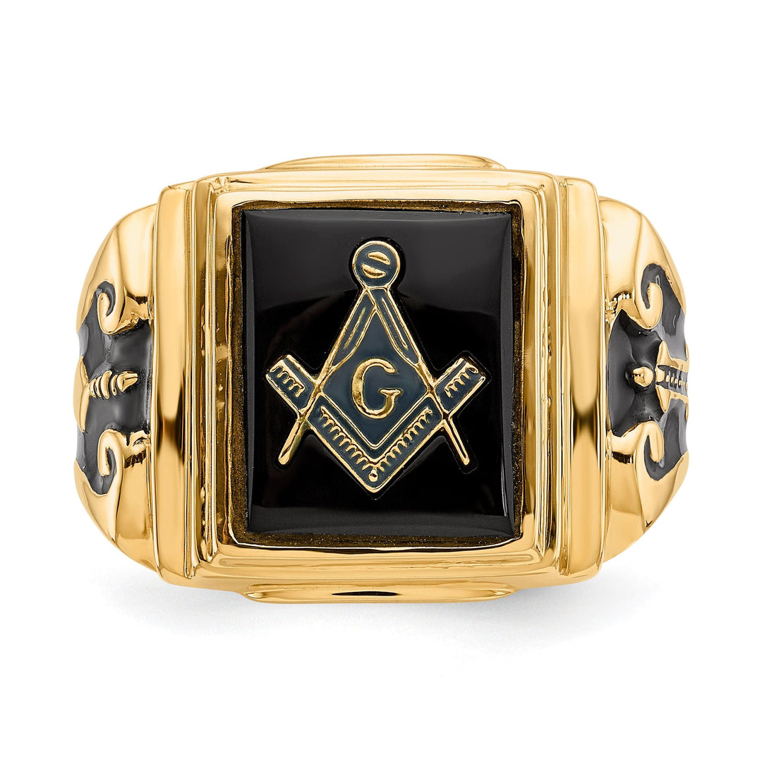 14k Yellow Gold Men's Masonic Ring