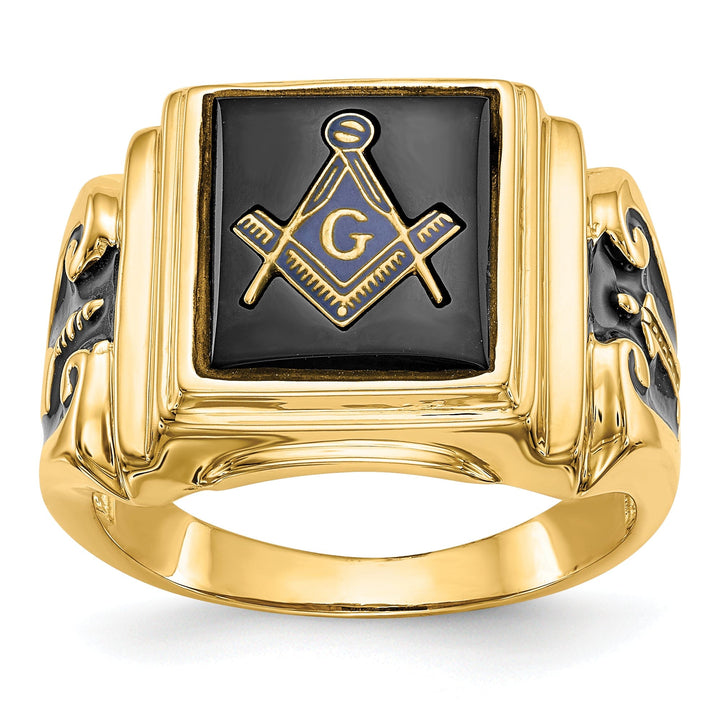 14k Yellow Gold Men's Masonic Ring