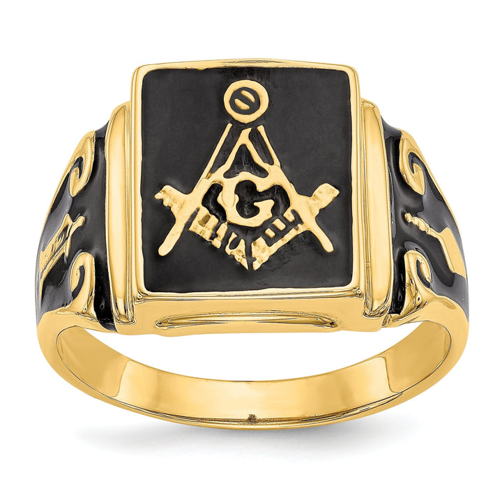 14k Yellow Gold Men's Masonic Ring