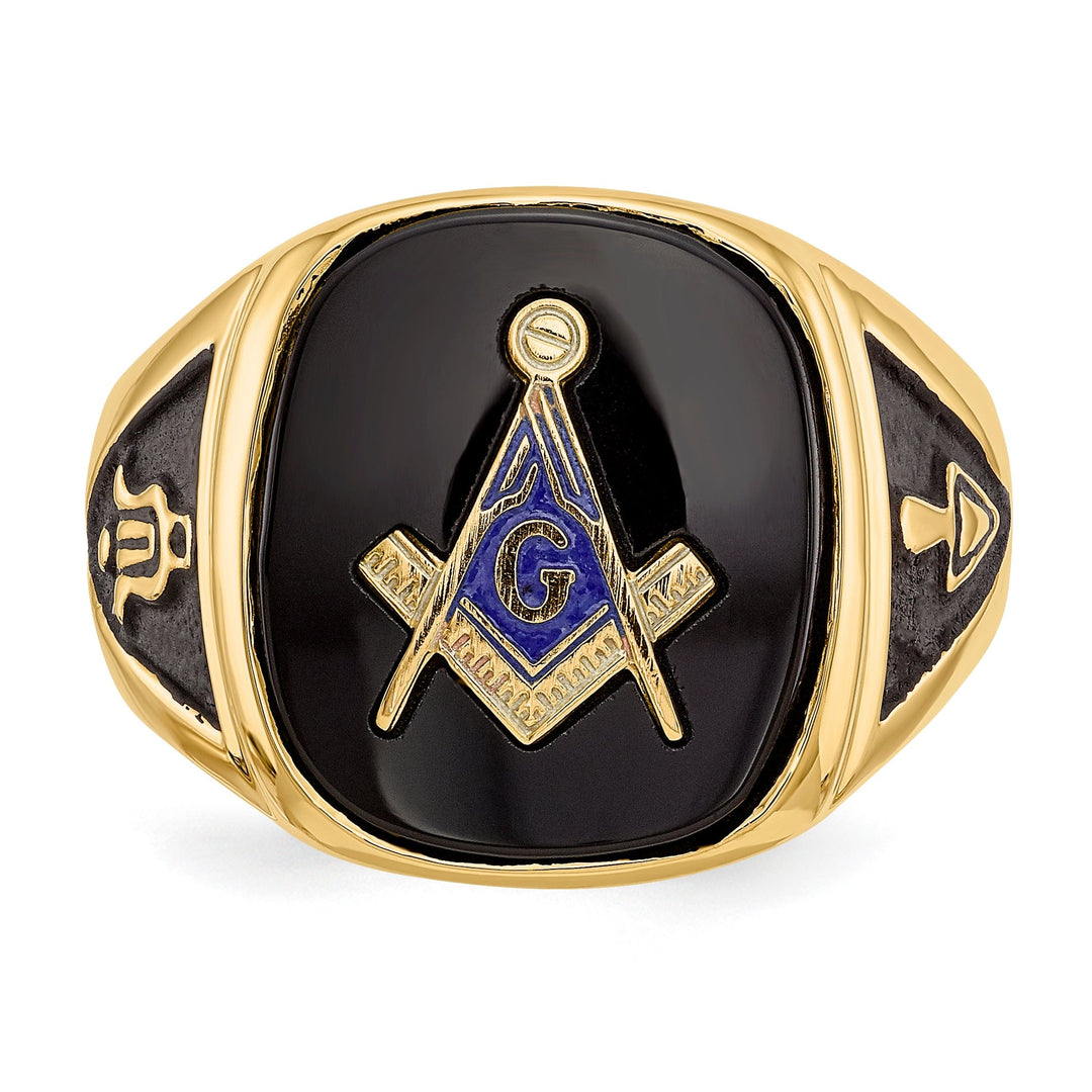14k Yellow Gold Men's Masonic Ring