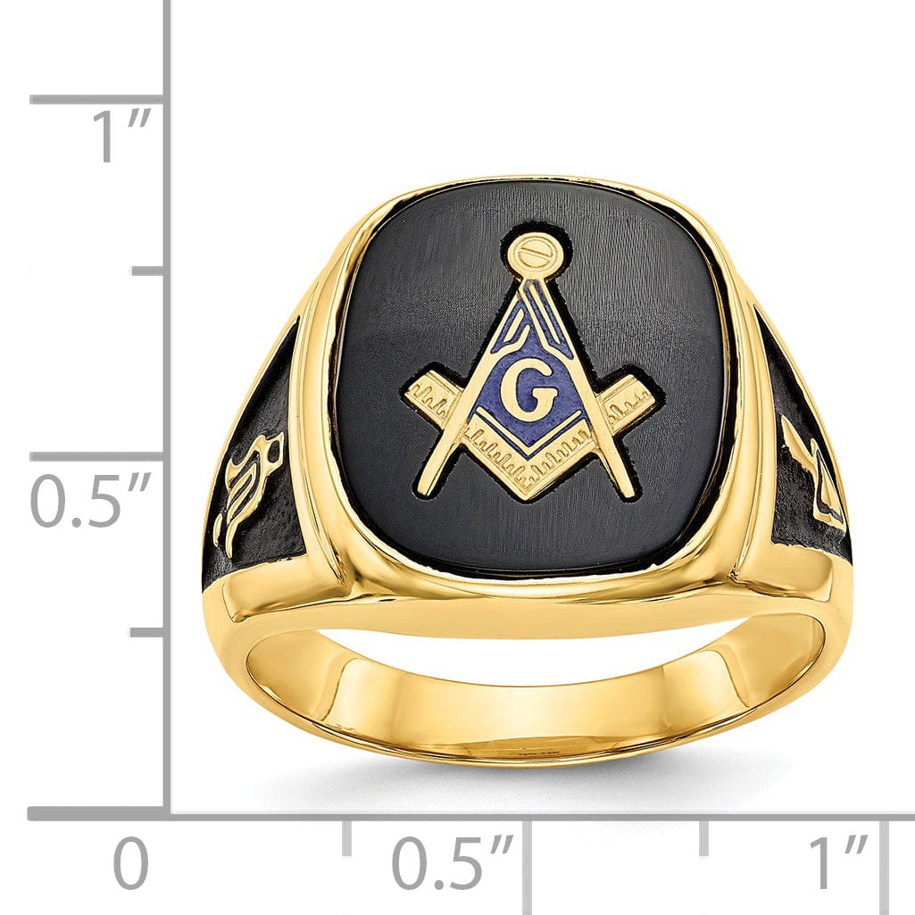 14k Yellow Gold Men's Masonic Ring