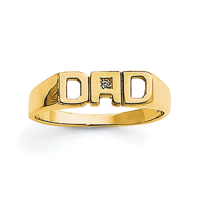 14k Yellow Gold Polished Men's Diamond Dad Ring at $ 220.48 only from Jewelryshopping.com