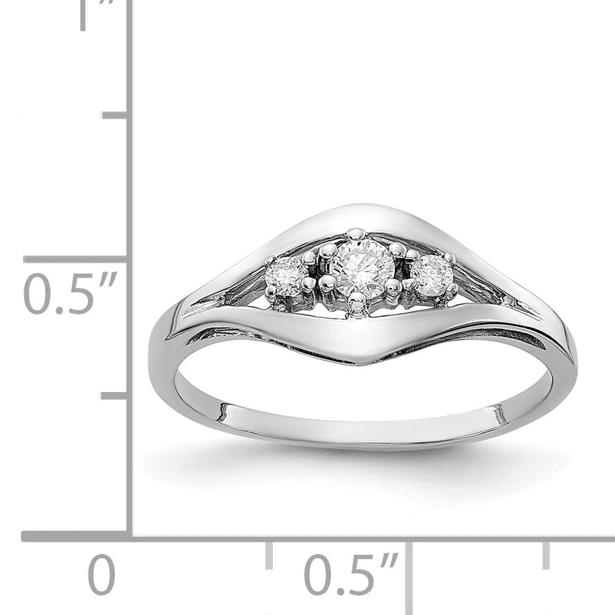 14k White Gold Polished Diamond Ring