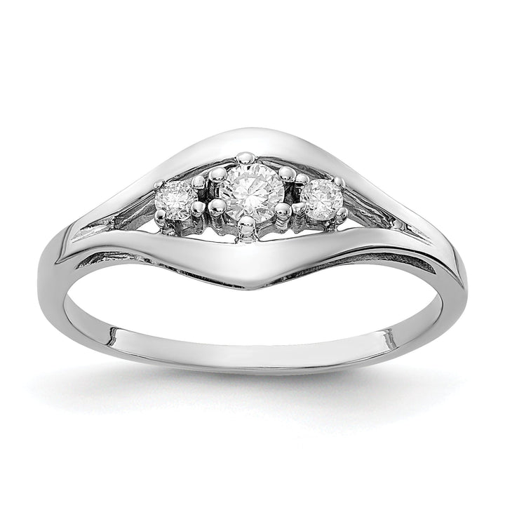 14k White Gold Polished Diamond Ring