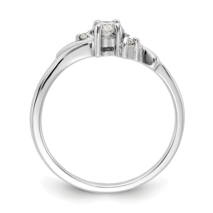 14k White Gold Polished Diamond Ring