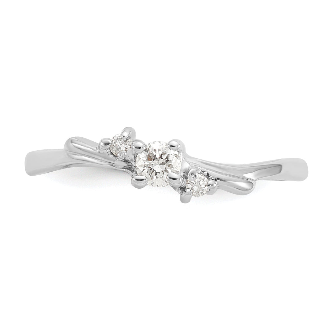 14k White Gold Polished Diamond Ring