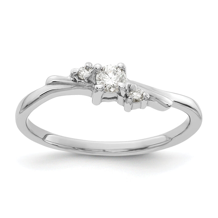 14k White Gold Polished Diamond Ring