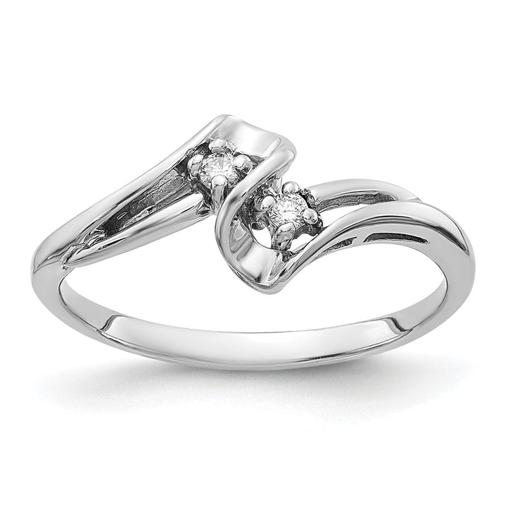 14k White Gold Polished Diamond Ring