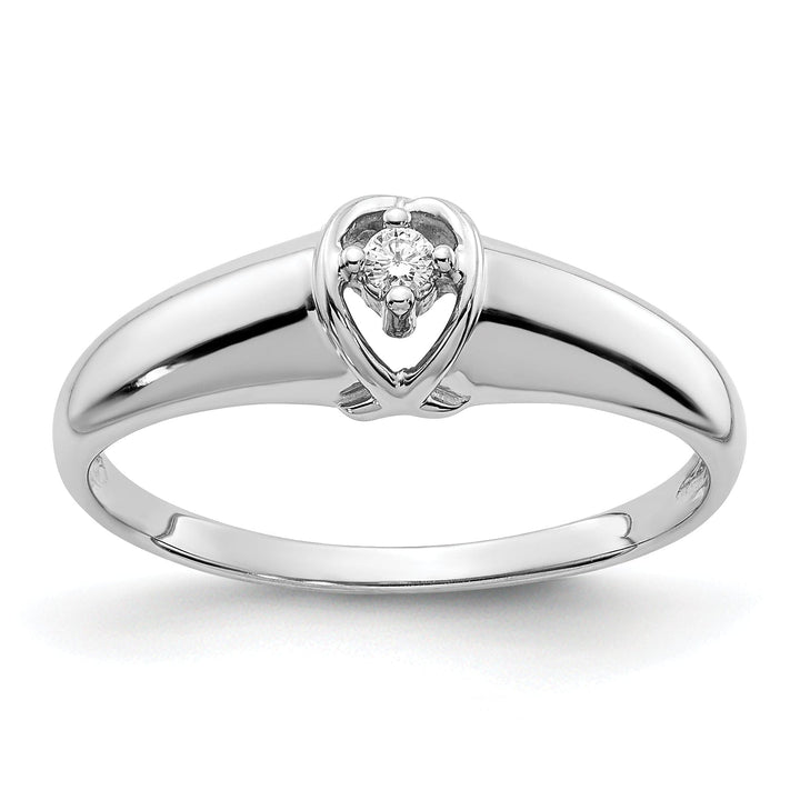 14k White Gold Polished Diamond Ring