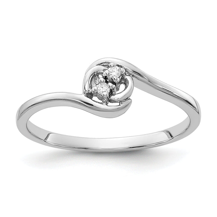 14k White Gold Polished Diamond Ring