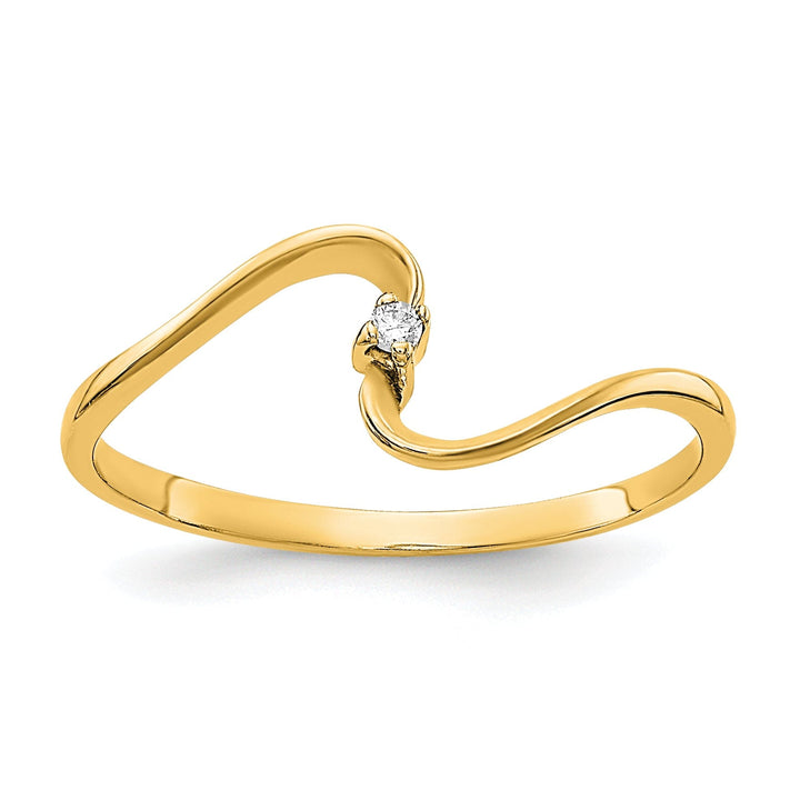 14k Yellow Gold Polished Diamond Ring