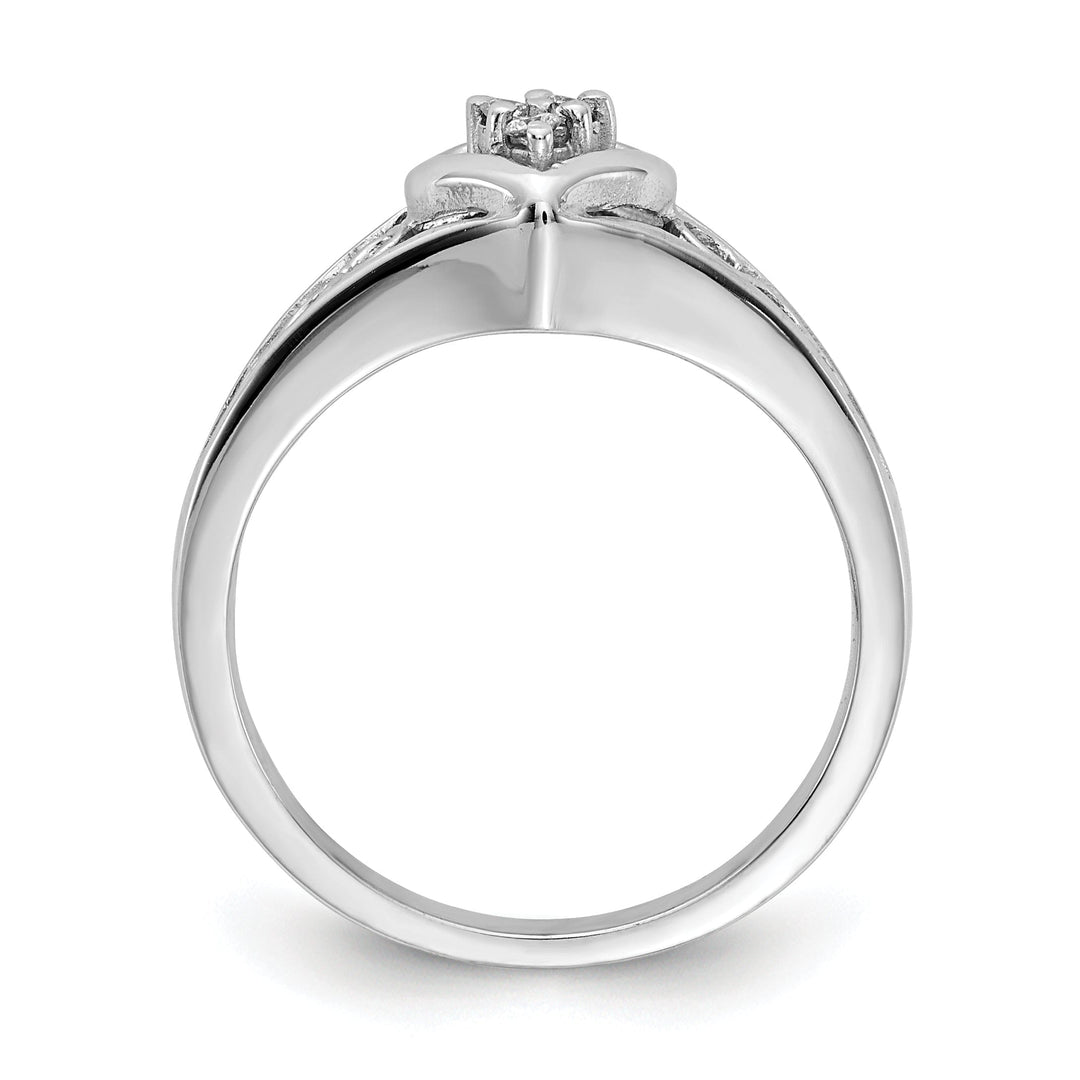 14k White Gold Polished Diamond Heart Ring