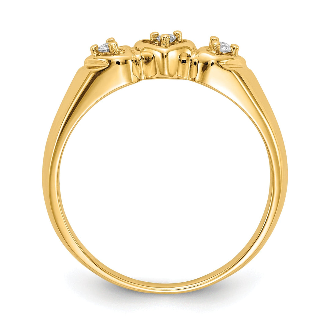 14k Yellow Gold Polished Diamond Heart Ring