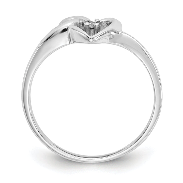 14k White Gold Polished Diamond Heart Ring