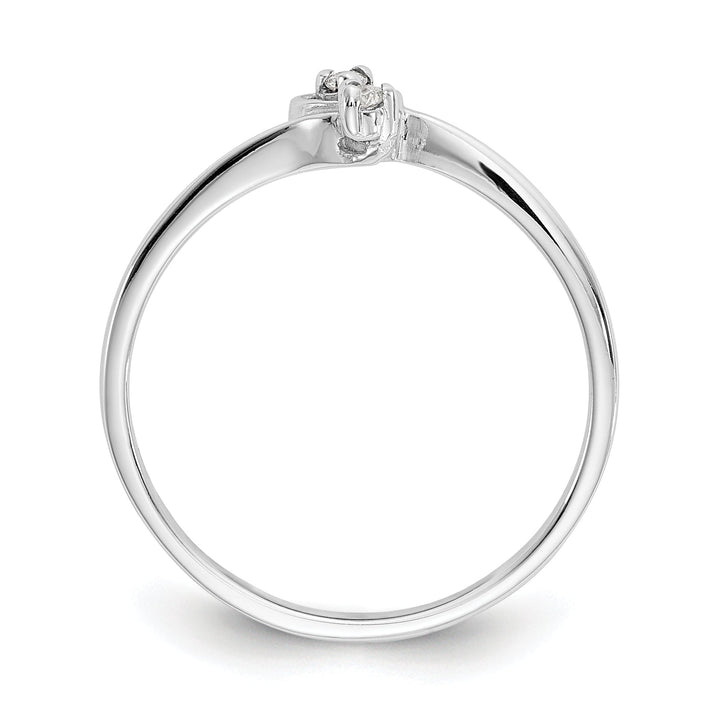 14k White Gold Polished Diamond Heart Ring