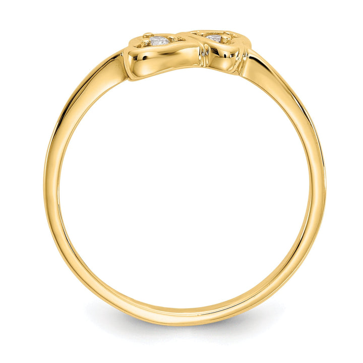 14k Yellow Gold Polished Diamond Heart Ring