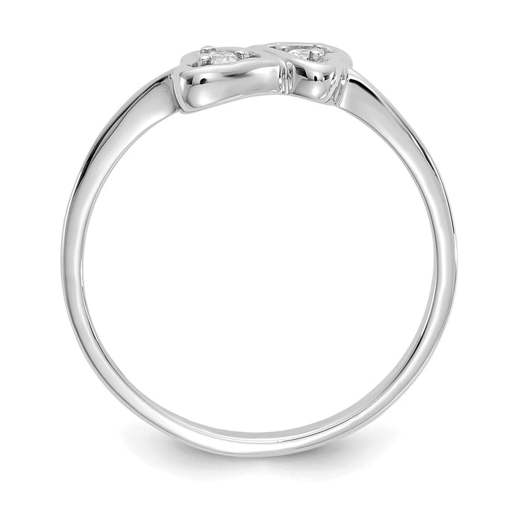 14k White Gold Polished Diamond Heart Ring