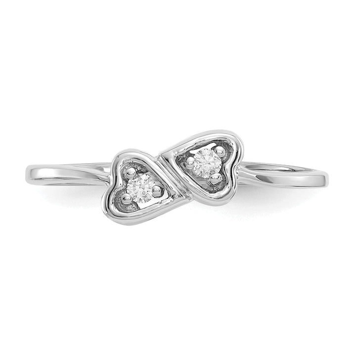 14k White Gold Polished Diamond Heart Ring