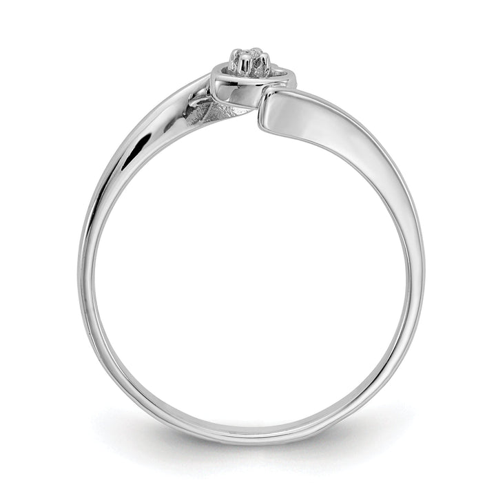 14k White Gold Polished Diamond Heart Ring