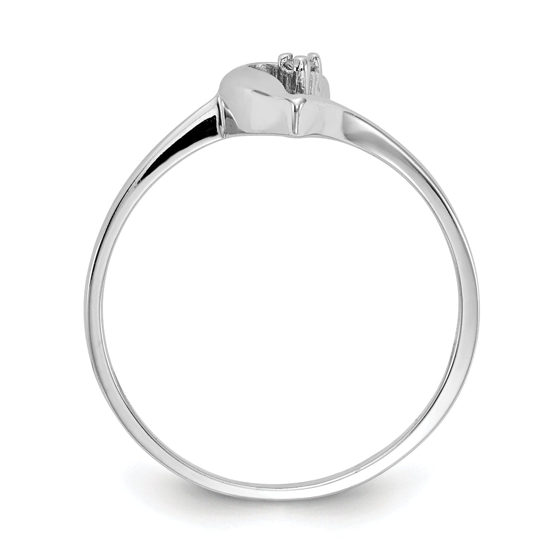 14k White Gold Polished Diamond Heart Ring