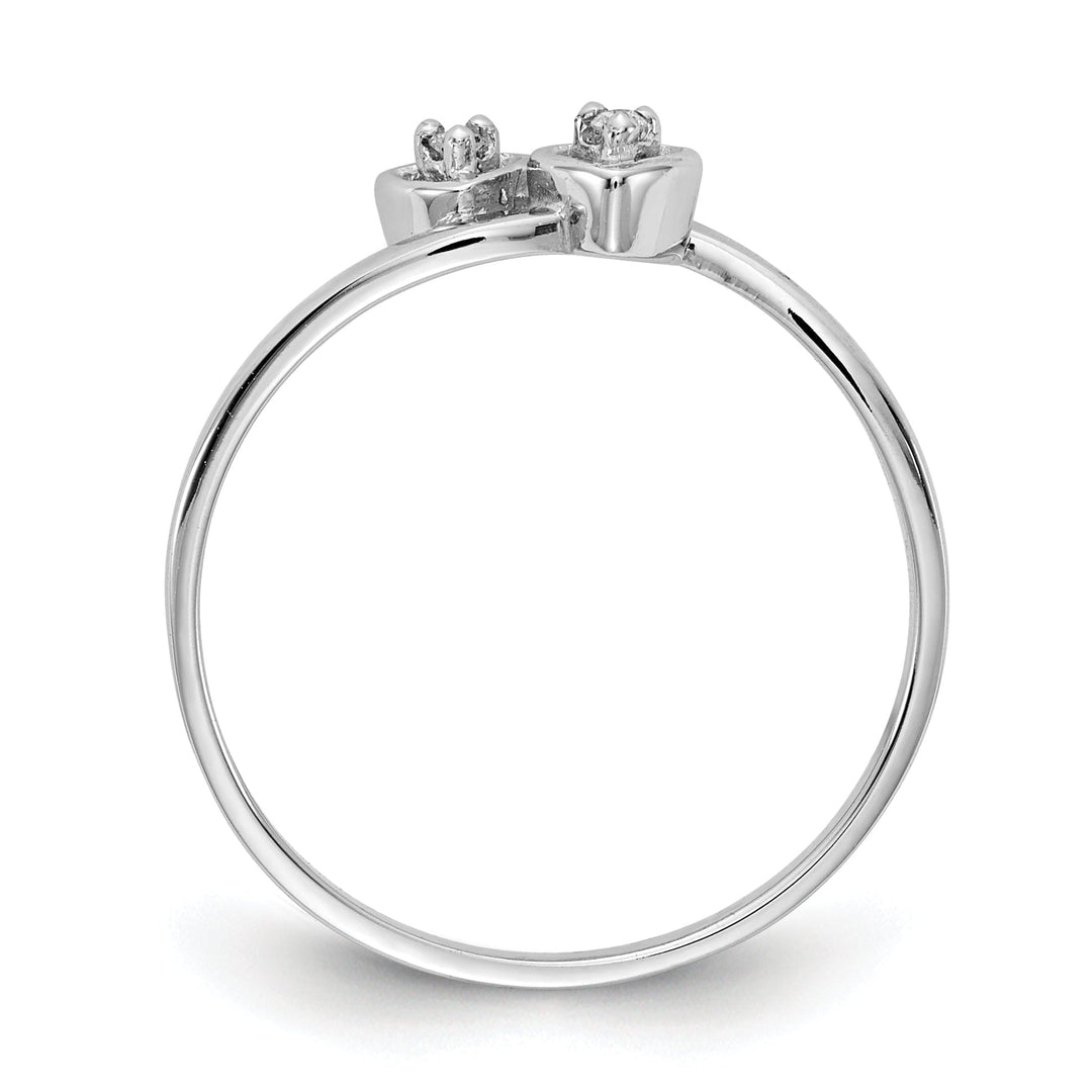 14k White Gold Polished Diamond Heart Ring