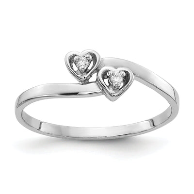 14k White Gold Polished Diamond Heart Ring at $ 152.88 only from Jewelryshopping.com